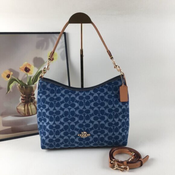COACH Laurel Shoulder Bag - Blue Denim - Picture 2 of 8